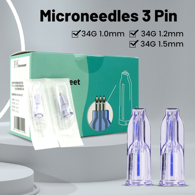disposable sterile 34G 1mm 1.2mm 1.5mm 3 pin multi needle for syringe